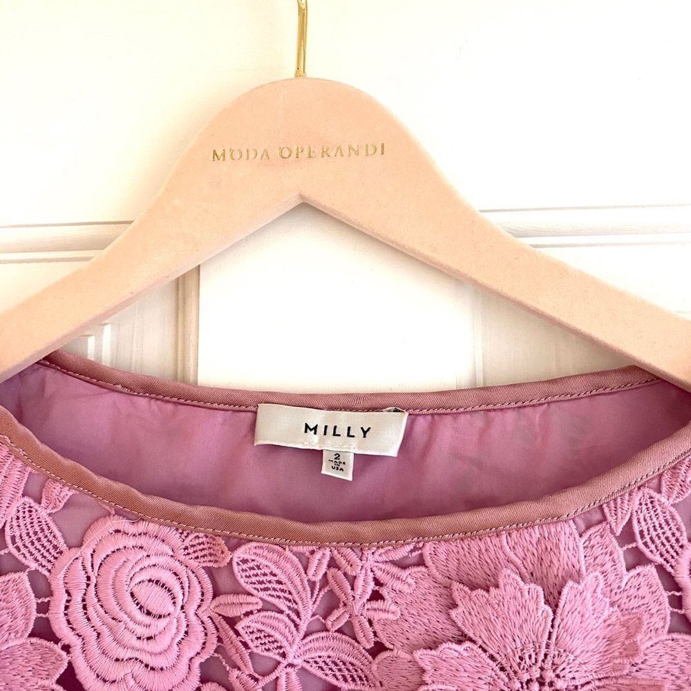 Milly 3D floral Camilla crop top, size 2 - Picture 5 of 6